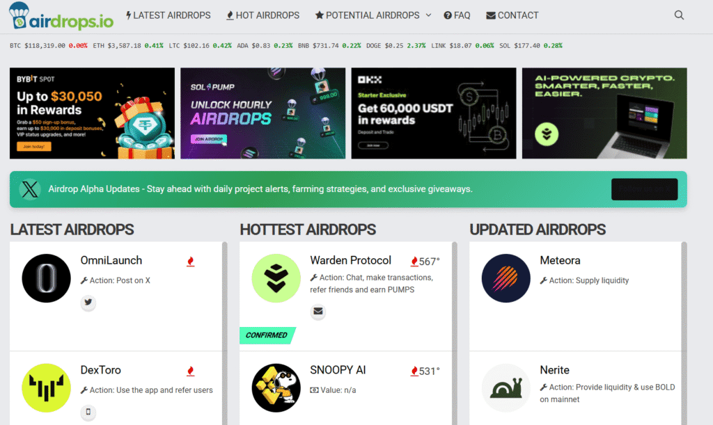 Top 12 website và tool phục vụ quá trình săn airdrop tiền mã hóa 2025 1 airdrop-1